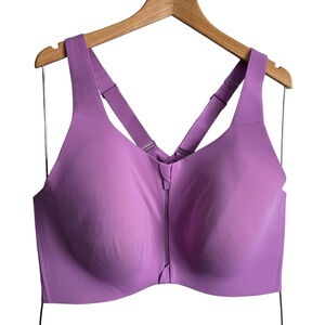 Knix Catalyst Front Zip Sports Bra Wireless High Support Purple Size 8+